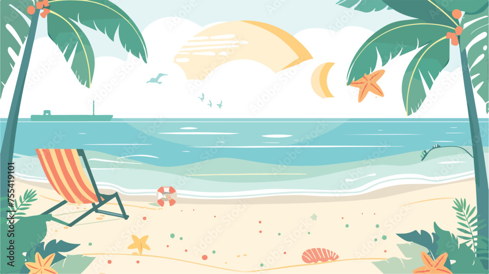 Summer Time Vector Illustration Vertical Background f