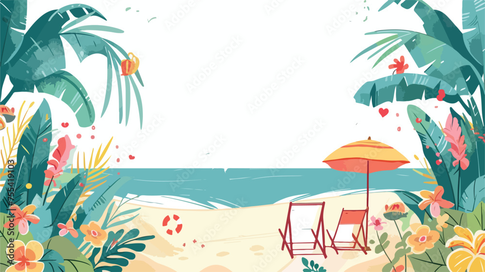 Summer Time Vector Illustration Vertical Background f