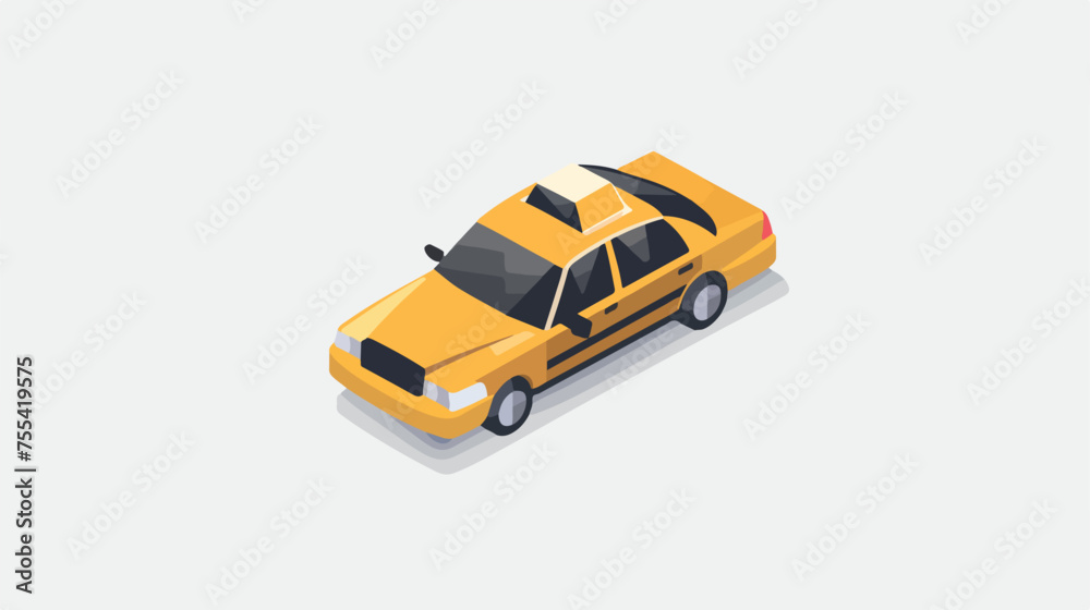 taxi service isometric icon flat vector isolated on white