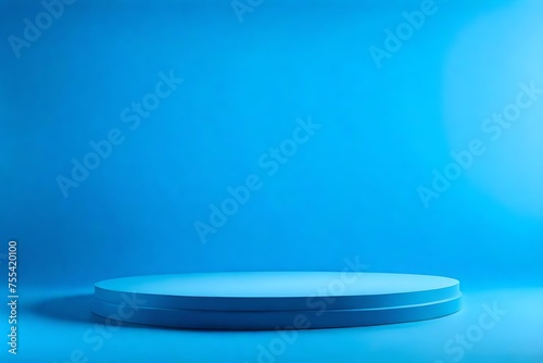 minimalist blue presenation podium