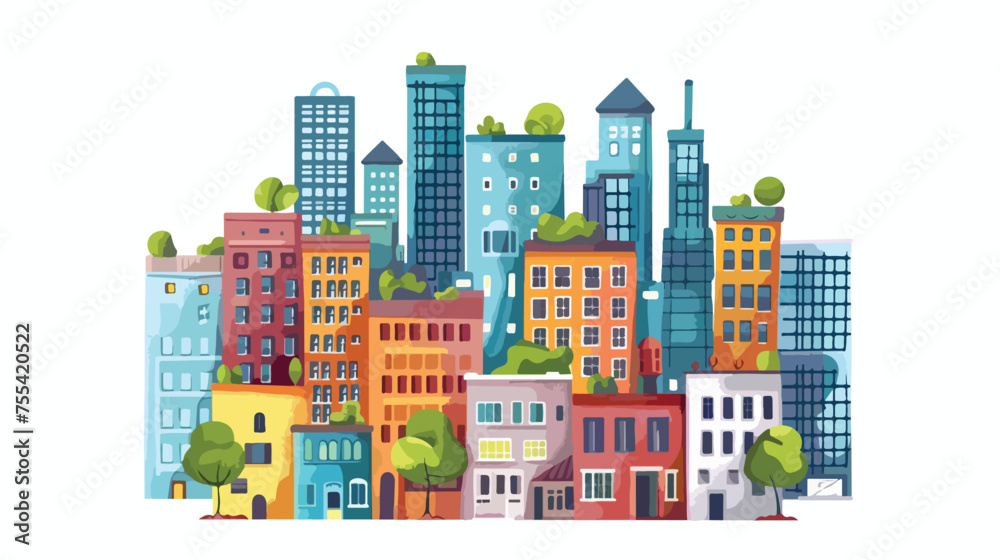 Urban Background. Raster version of vector illustration