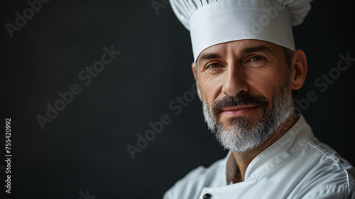 Confident Chef in White Uniform Posing With a Smile