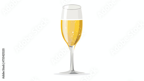 vector illustration of a glass of champagne flat vector
