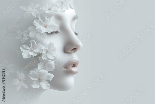 Woman Adorned With White Flowers © provectors