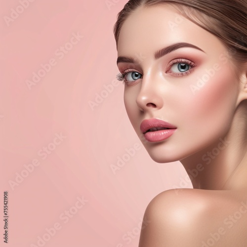 Serene Beauty  Woman With Natural Clean Complexion