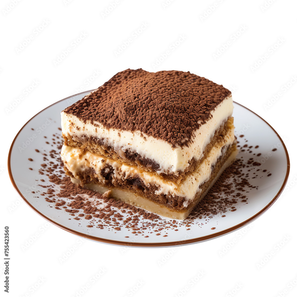 Tiramisu on a plate isolated on white transparent background, ultra realistic, PNG
Tiramisu on a plate isolated on white transparent background, ultra realistic, PNG