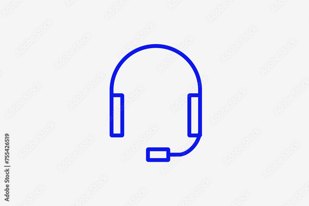 headphones illustration in line style design. Vector illustration. headphones illustration in line style design. Vector illustration.