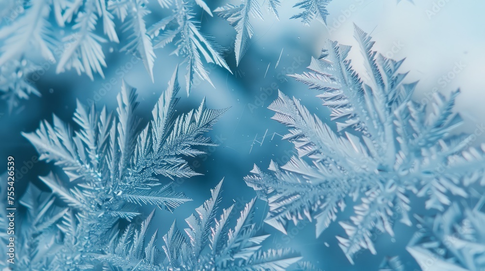 A macro photograph of ice crystals forming intricate patterns on a window pane
A macro photograph of ice crystals forming intricate patterns on a window pane