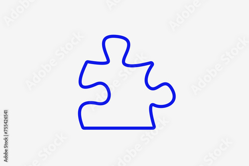  puzzle piece illustration in line style design. Vector illustration.