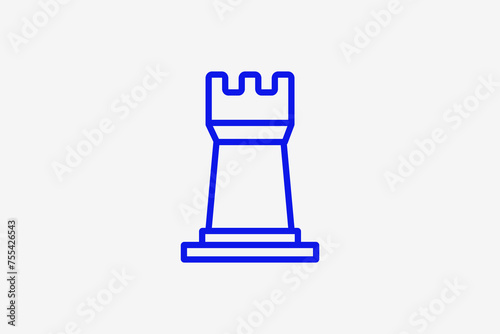 chessman illustration in line style design. Vector illustration.