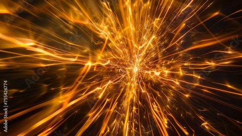  A dynamic burst of energy emanating from a central point 
