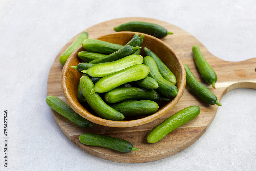Mini cucumbers on white background. Mini cucumbers on white background.