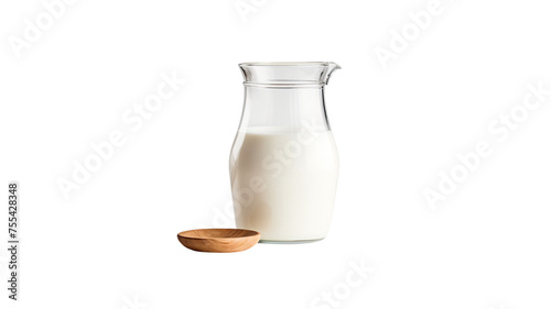 Farm milk in glass isolated on transparent background