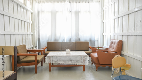 cozy white bright interior design vintage furniture