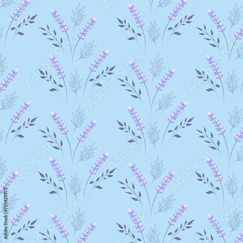 Lavender pattern. Vector illustration. Wallpaper, paper, textile, texture, background, decoration. 