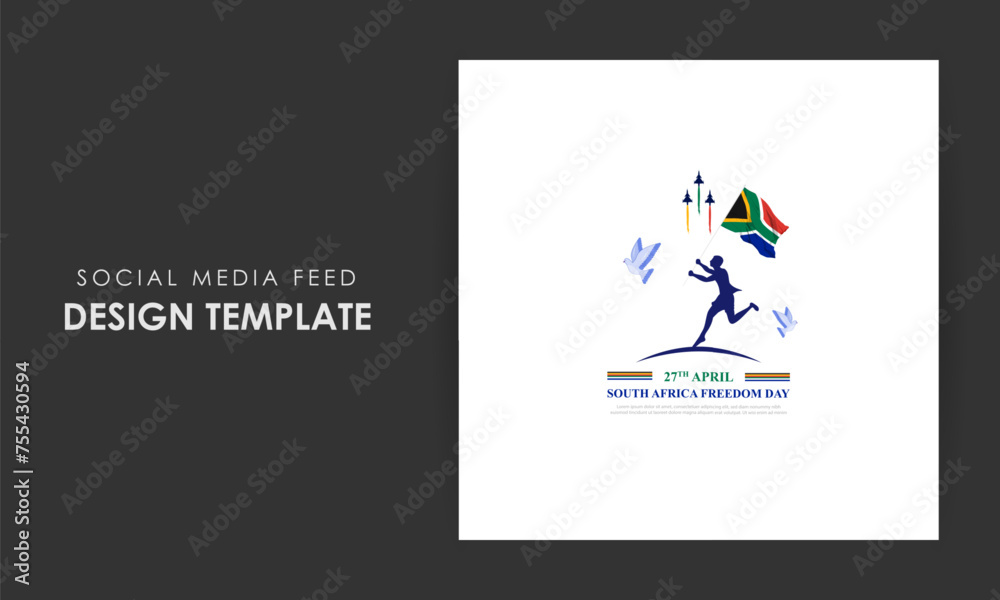 custom made wallpaper toronto digitalVector illustration of South Africa Freedom Day social media feed template