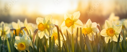 Easter Sunrise Over Daffodil Meadow banner
