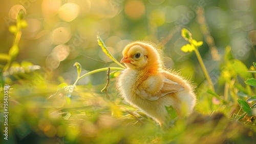 Tiny Small Chicken in Natural Setting photo