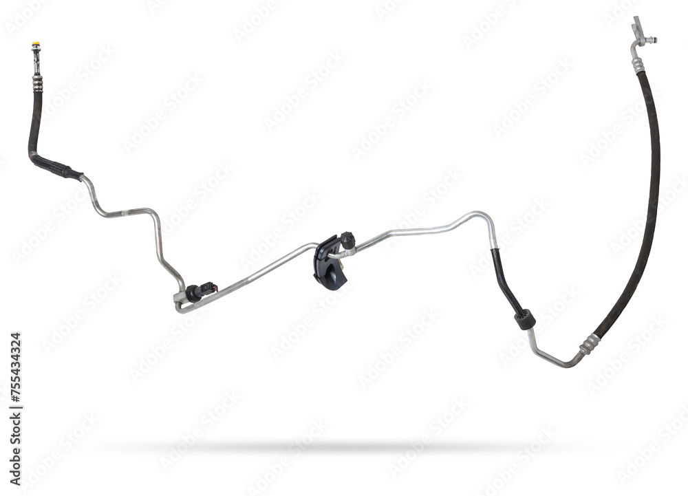 Φωτογραφία Air conditioning hose for supplying refrigerant or oil for cooling air or heated parts of cars and trucks on a white isolated background