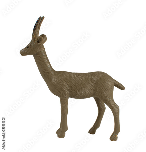 Plastic deer toy  isolated on white background.
