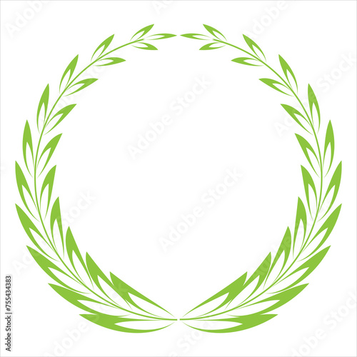 Fototapeta Naklejka Na Ścianę i Meble -  A laurel wreath icon - symbol of victory and achievement. Vintage design element for medals, awards, coat of arms or anniversary logo.  Isolated on white background. Vector illustration. EPS 10