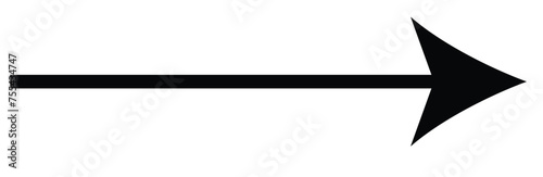 Long arrows icon set. Vector set of trendy long arrows left and right in flat style. Black arrows vector illustration. Icons isolated.