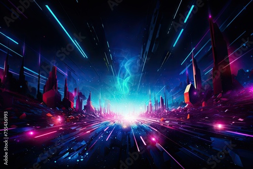 Cybernetic Neon Pulsations: Exploring Dreamscapes photo