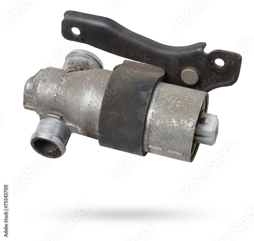 Fotografi idle air valve for car engine on white isolated background