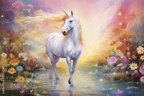 Ethereal Unicorn Dreamscape  Meadow Fantasies