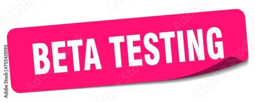 beta testing sticker. beta testing label