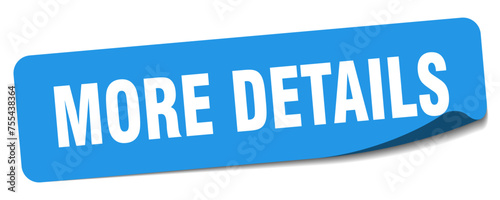 more details sticker. more details label