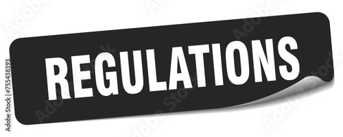 regulations sticker. regulations label