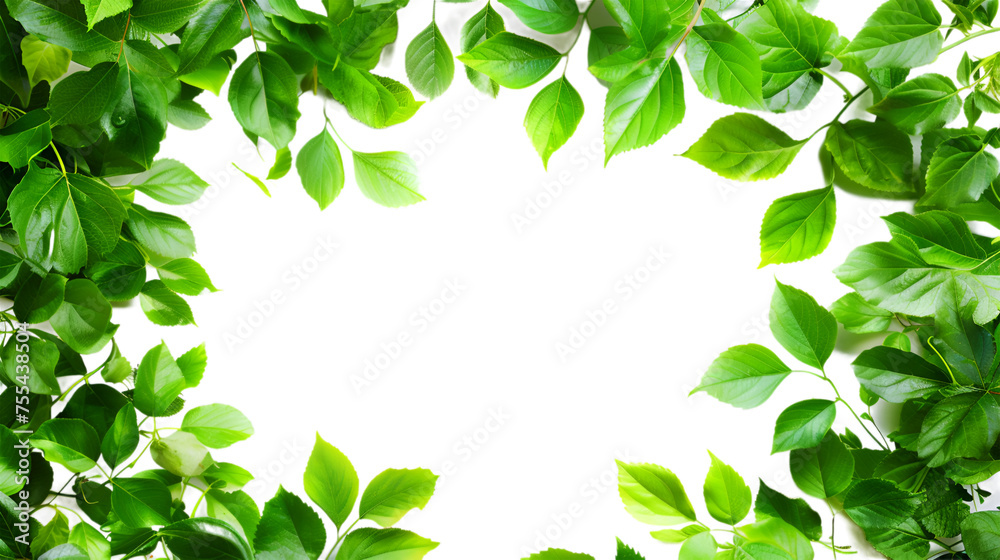 Leaf frame on transparent background