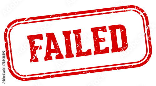 failed stamp. failed rectangular stamp on white background