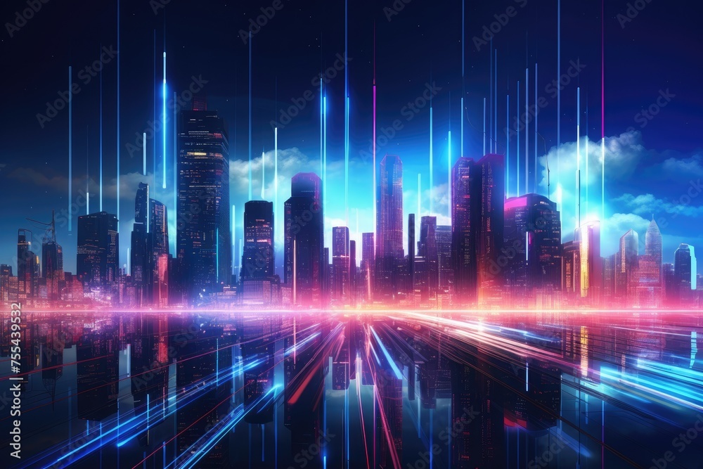 Neon Pulse: Techno Beats in the Futuristic Cityscape