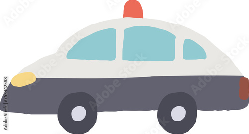 パトカーの手描きイラスト
