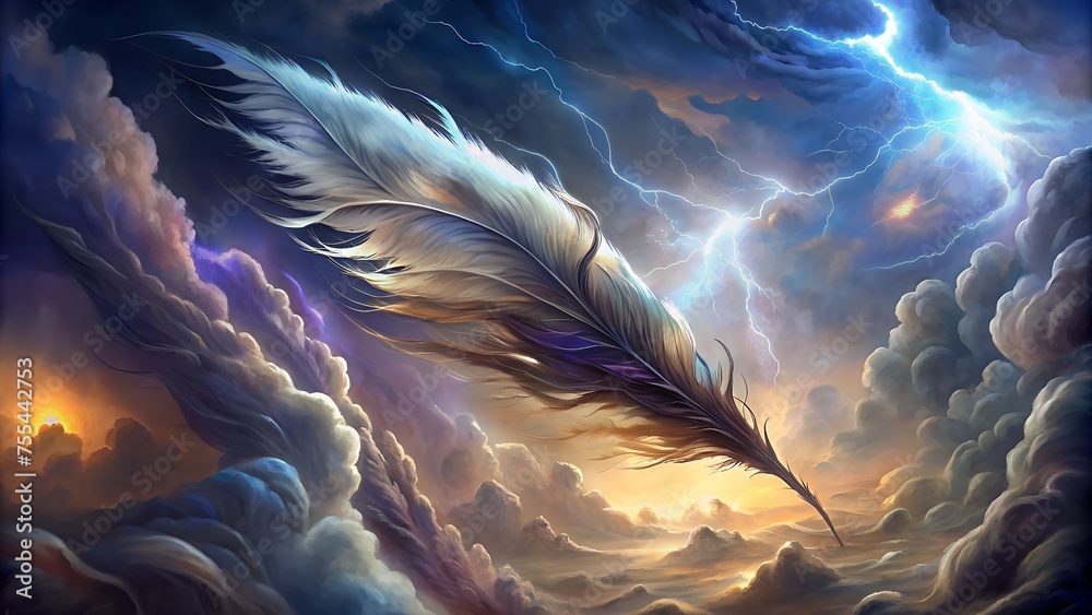 Naklejka premium Thunder Feather Background