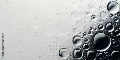 Close up of a bunch of bubbles in a glass of water. The bubbles are all different sizes and shapes, and they are scattered throughout the glass