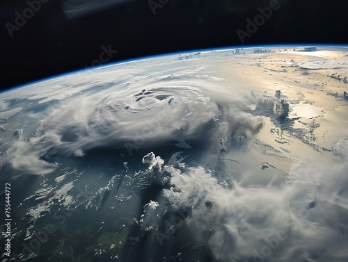 a hurricane over the earth