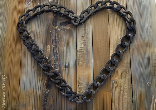 an old bicycle chain arranged in the shape of a heart 