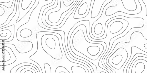 Modern Terrain topographic map. Mountain contour height lines background. paper texture Imitation of a geographical map shades. Black and white abstract background vector. 3D waves. Marble texture.