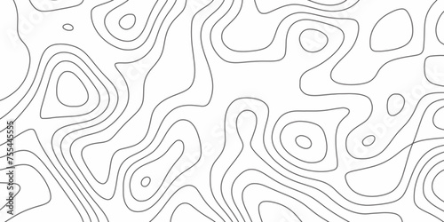 Modern Terrain topographic map. Mountain contour height lines background. paper texture Imitation of a geographical map shades. Black and white abstract background vector. 3D waves. Marble texture.