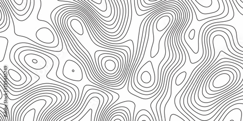 Modern Terrain topographic map. Mountain contour height lines background. paper texture Imitation of a geographical map shades. Black and white abstract background vector. 3D waves. Marble texture.