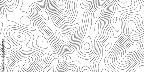 Modern Terrain topographic map. Mountain contour height lines background. paper texture Imitation of a geographical map shades. Black and white abstract background vector. 3D waves. Marble texture.