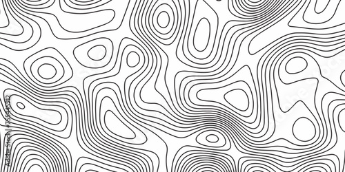 Modern Terrain topographic map. Mountain contour height lines background. paper texture Imitation of a geographical map shades. Black and white abstract background vector. 3D waves. Marble texture.