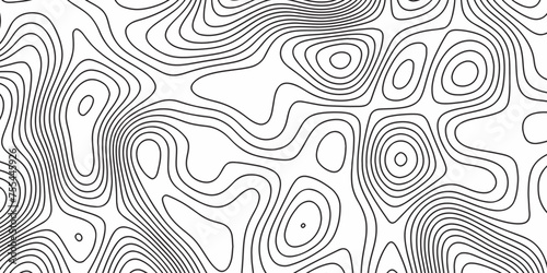 Modern Terrain topographic map. Mountain contour height lines background. paper texture Imitation of a geographical map shades. Black and white abstract background vector. 3D waves. Marble texture.