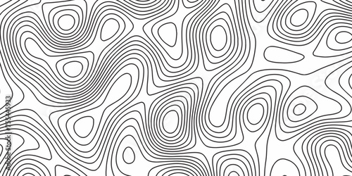 Modern Terrain topographic map. Mountain contour height lines background. paper texture Imitation of a geographical map shades. Black and white abstract background vector. 3D waves. Marble texture.