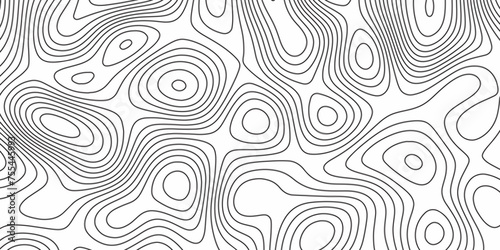 Modern Terrain topographic map. Mountain contour height lines background. paper texture Imitation of a geographical map shades. Black and white abstract background vector. 3D waves. Marble texture.