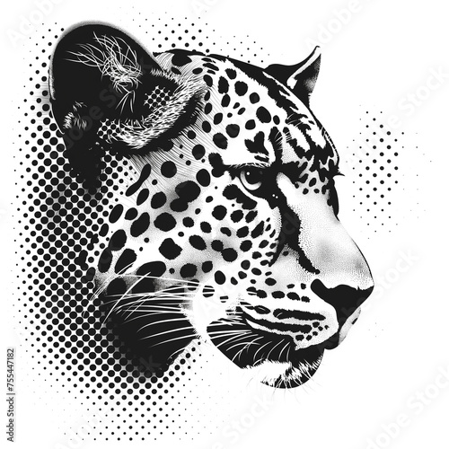 Monochromatic Majesty: Tiger Halftone Art