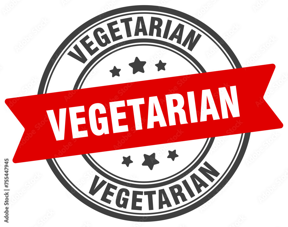 vegetarian stamp. vegetarian label on transparent background. round sign